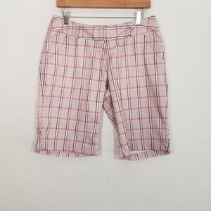 Adidas Climalite Plaid Bermuda Shorts Size 6